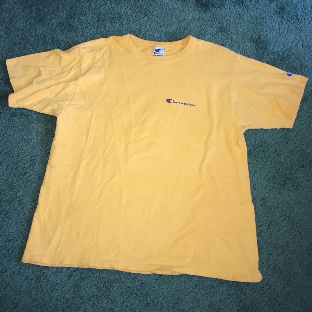 VINTAGE Champion Yellow Tee!